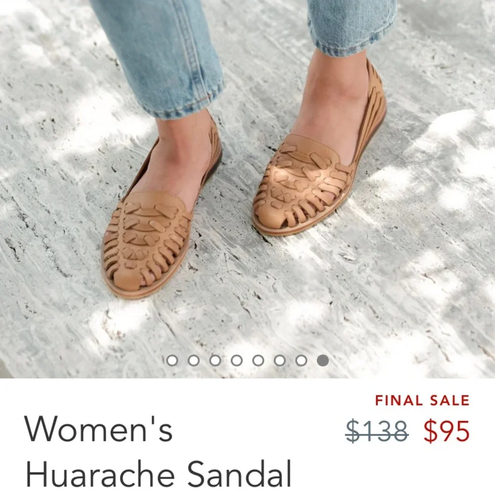 Nisolo Woven Leather Huarache Flats in Tan - Picture 8 of 9